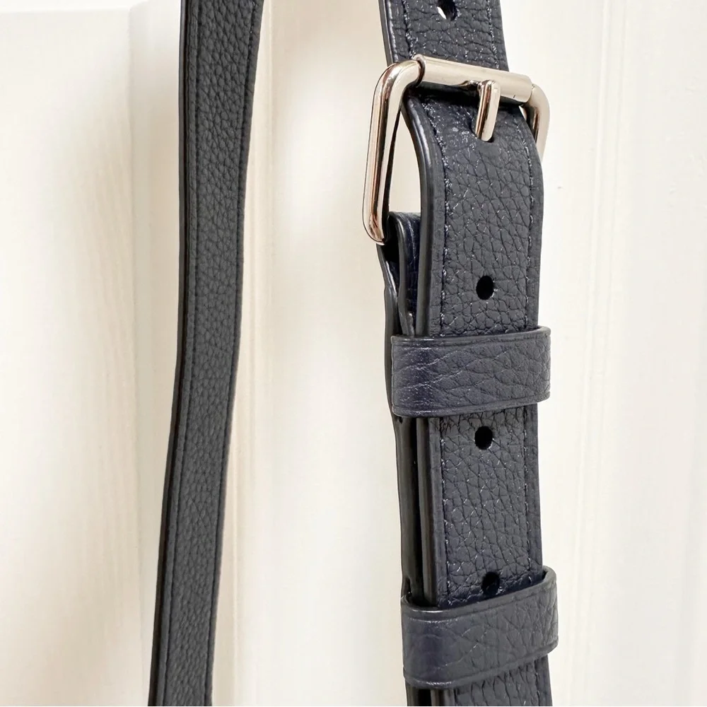 Coach Remi Saddle Bag Midnight Pebble Leather Daisy Appliqué